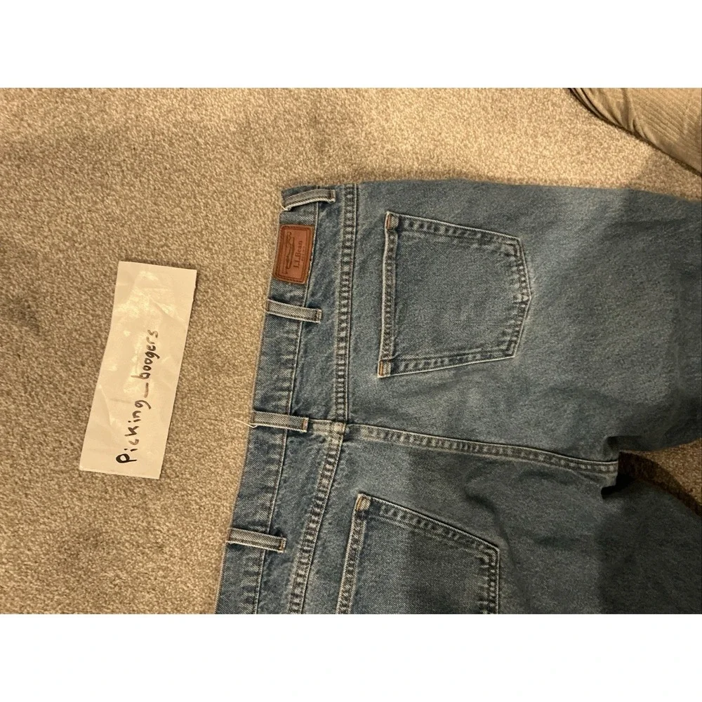 LL‎ Bean Mens Jeans 36x29 Blue Standard Fit Cotton Denim Pants